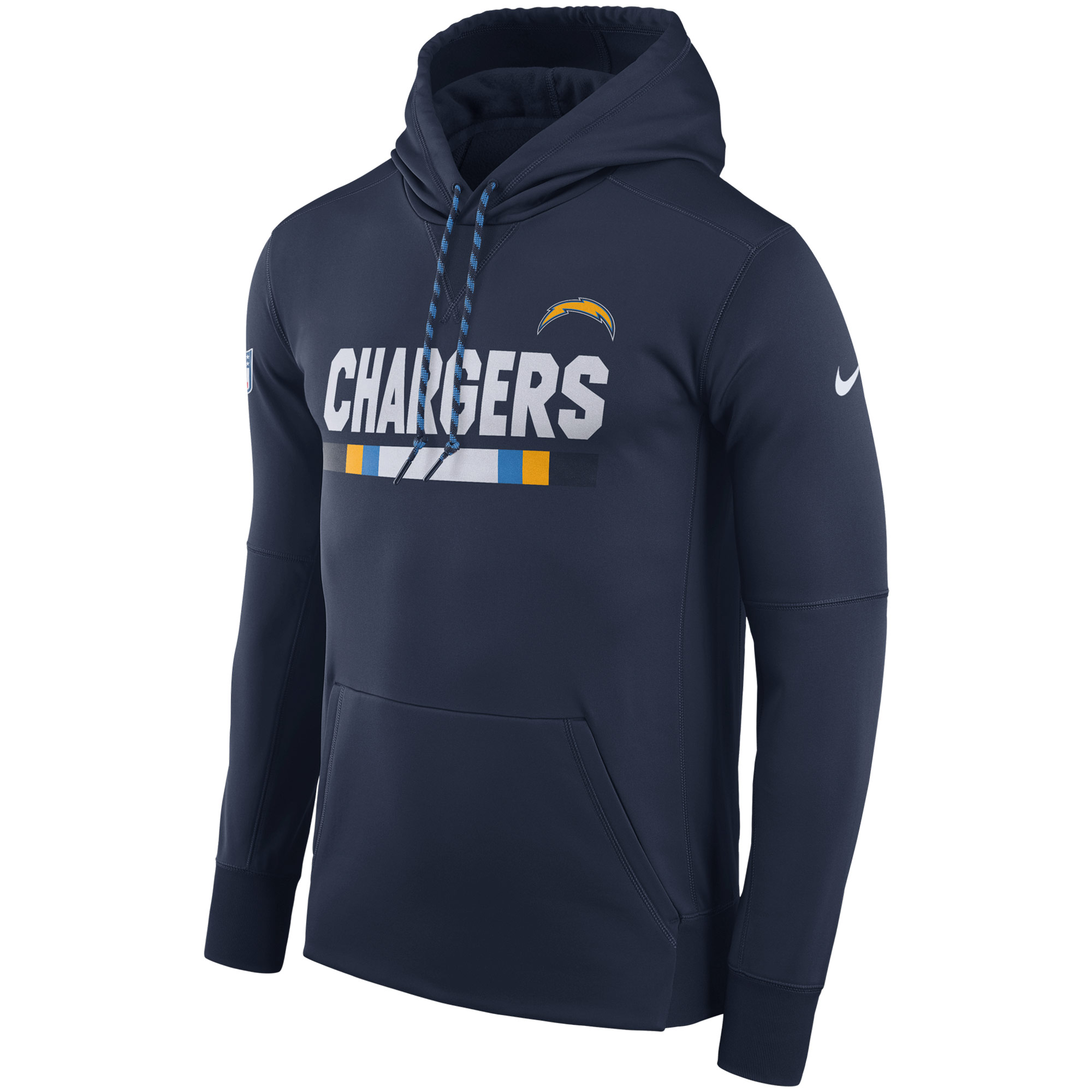 NFL Men Los Angeles Chargers Nike Navy Sideline ThermaFit Performance PO Hoodie